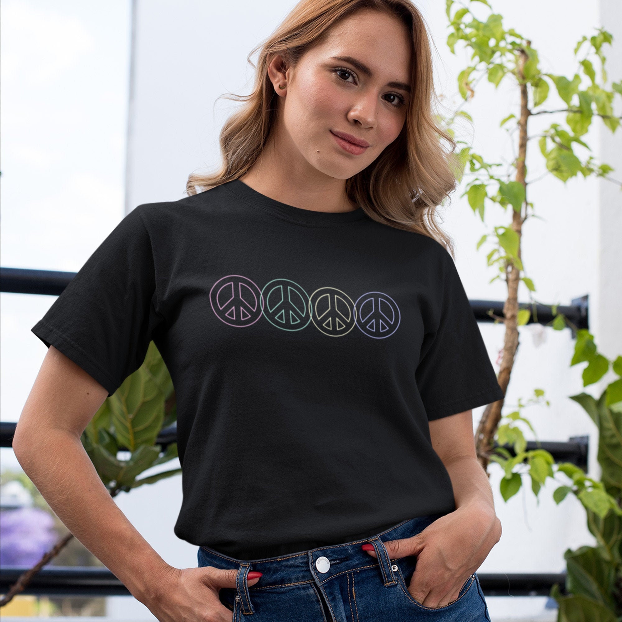 ヴィンテージ 90 年代 ヒッピー ピースサイン T シャツ - Etsy 日本