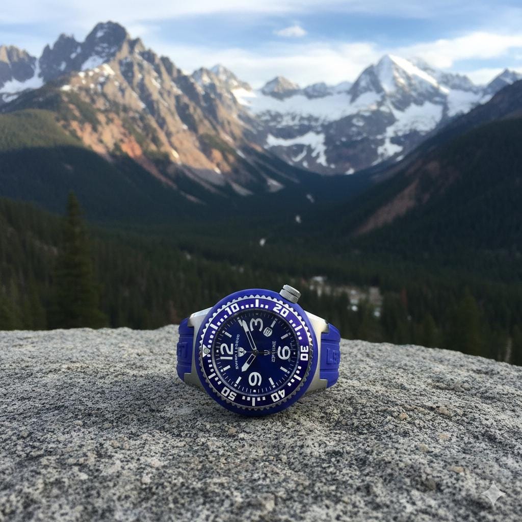 Swiss Legend Blue Silicone Dive Watch with Mother of Pearl Face Swiss Legend Neptune Silicone Analog Wristwatches for sale  main image 3