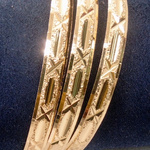 14K Real Gold Filled set of 3 Bangles for All Ages with Warranty