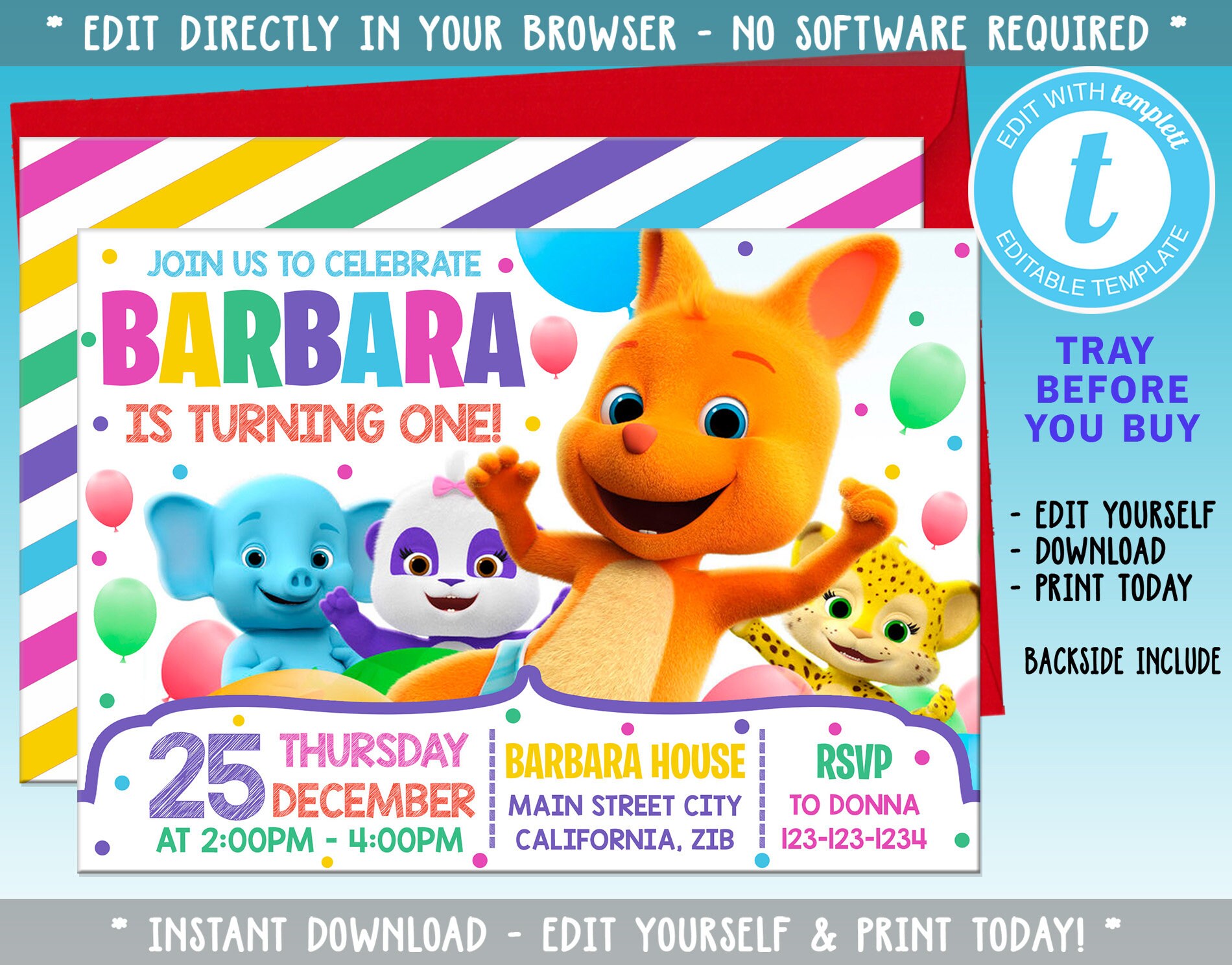 Word Party Birthday Invitation Word Party Invites Digital Etsy