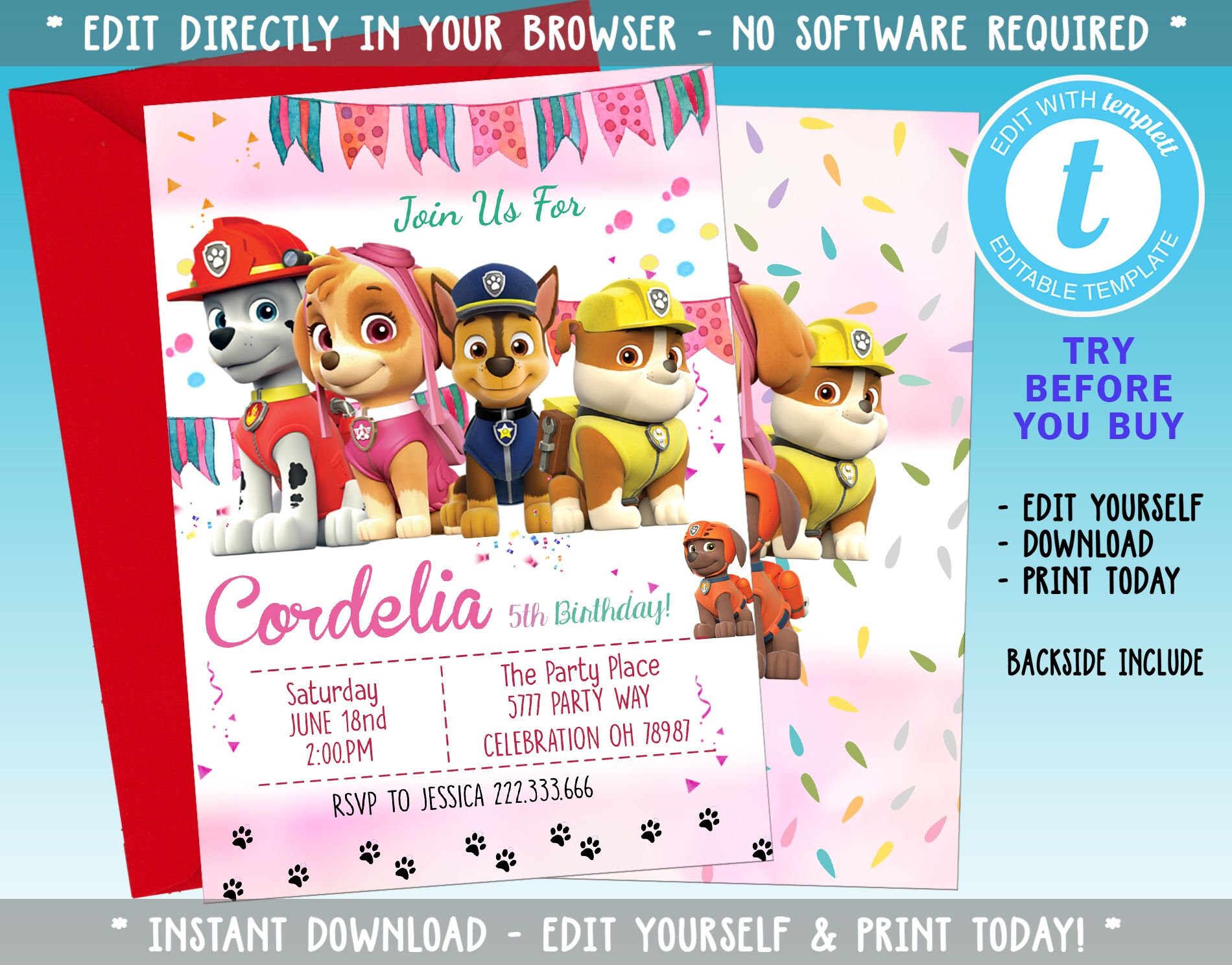 Birthday Party Invitation Birthday Invitation Digital | Etsy