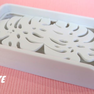 Soap Holder Dish Grid Holder 3D Printed Plant Monstera image 6