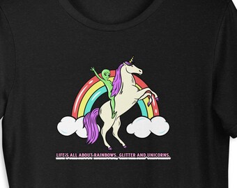 Unicorn Dude T-Shirt T-shirt Tee Unisexe Paillettes Mignon Fantasy Cool mignon de Noël Unicorn Dude T-Shirt T-shirt Tee Unisexe Paillettes Mignon Fantasy Cool mignon de Noël