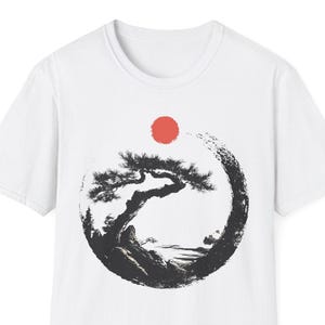 Zen Buddhism Enso T-Shirt Mindfulness Circle Graphic Boho Softstyle Tee Eco Friendly Unisex Shirt Spiritual Gift for Him Her