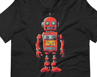 Vintage Robot T-Shirt Retro Sci-Fi Graphic Tee for Men & Boys, Engineer Gift, Retro Robot Shirt, Classic Nerd Clothing