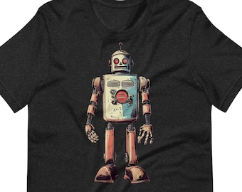 Robot Shirt, Mens Robot T-Shirt, Vintage Robot Shirt, Robot Retro Sci Fi, Retro Robot Shirts, Robot Lover Gift, Engineer Shirt