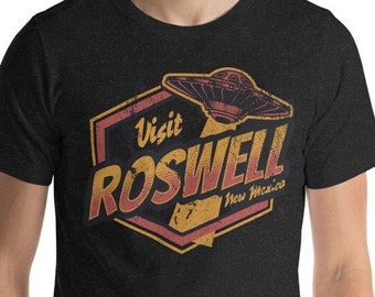 Camisa alienígena, camiseta alienígena retro, camisa alienígena ovni para hombre, camisa amante alienígena, estilo vintage Roswell New Mexico