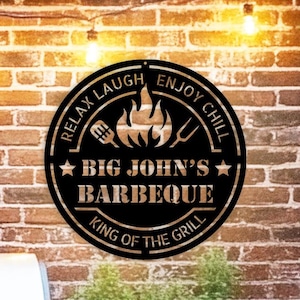 Backyard BBQ Metal Sign – Custom Outdoor Grill & Patio Decor | Personalized 18 Gauge Steel BBQ Area Wall Art