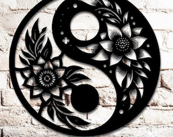 Yin Yang Metal Wall Art | Feng Shui Balance Symbol Decor | Zen Meditation Sign | Taoist Harmony Metal Sign | Indoor Outdoor Spiritual Decor