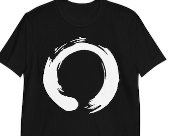 Japanese Calligraphy Zen T Shirt - Enso Circle Japan Buddhism Buddhist Yoga Zen Inspirational Mindfulness Meditation Womens Mens Black Shirt