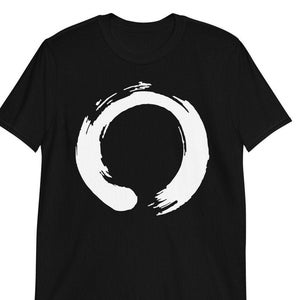Japanese Calligraphy Zen T Shirt - Enso Circle Japan Buddhism Buddhist Yoga Zen Inspirational Mindfulness Meditation Womens Mens Black Shirt