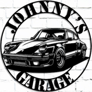 Porsche Metal Sign, Custom Garage Sign, Personalized Man Cave Decor, Mechanic Workshop Sign, Steel Garage Entrance Decor