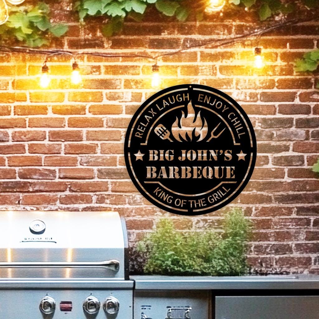 Backyard BBQ Metal Sign – Custom Outdoor Grill & Patio Decor | Personalized 18 Gauge Steel BBQ Area Wall Art