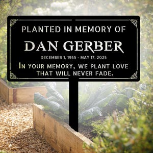 Memorial Tree Plaque with Stake – Personalized Garden Marker | Custom Remembrance Sign for Trees or Plants | Durable Metal | Made in the USA