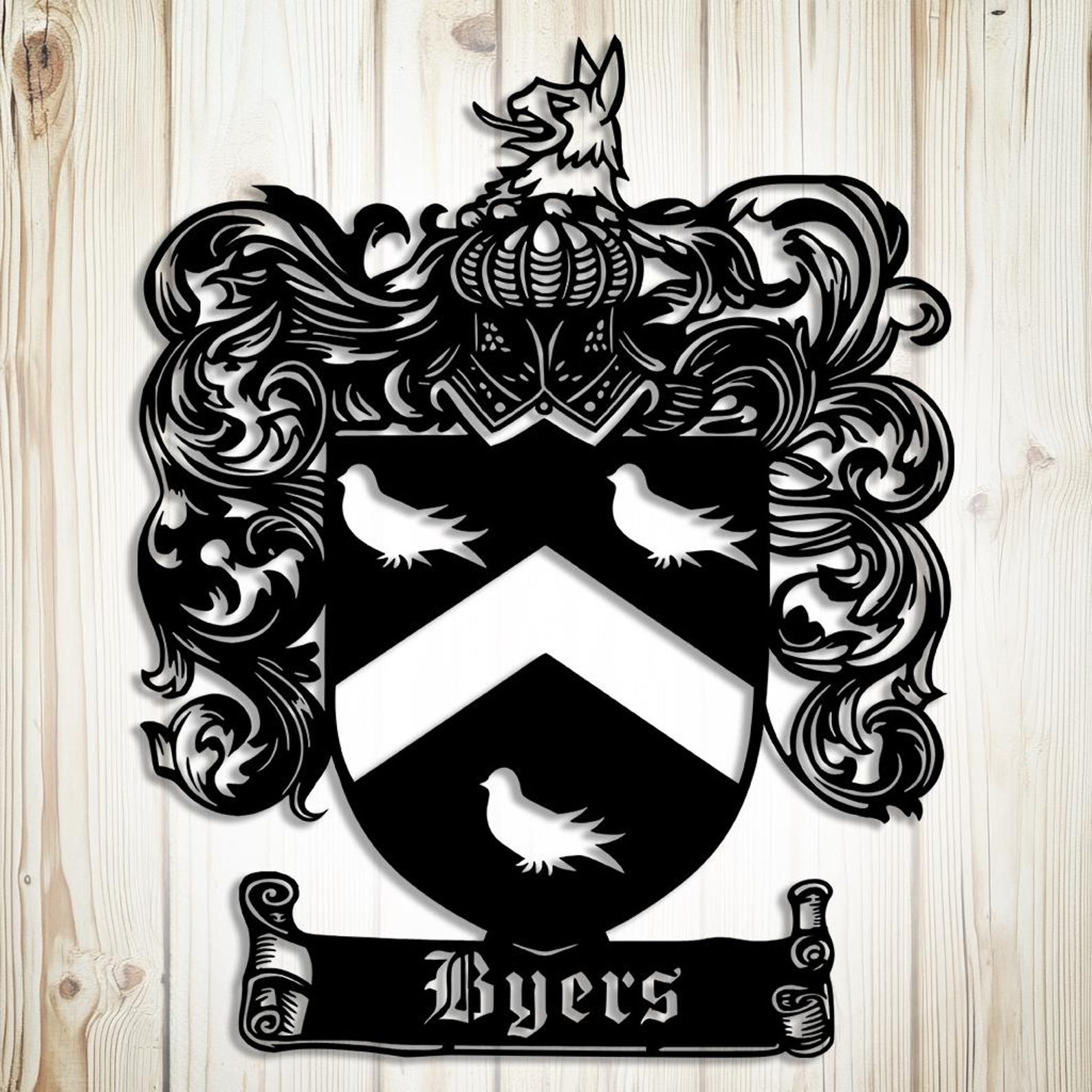 Crest Sign Rectangle Family Crest Metal Sign, Custom Coat of Arms Wall Art | Personalized ...