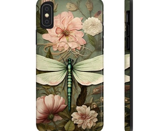 Vintage Dragonfly Floral iPhone 14 13 12 11 Pro Max case iPhone XR XS Max Case iPhone X Case iPhone 7 Plus iPhone 8 Plus case iPhone 6 case