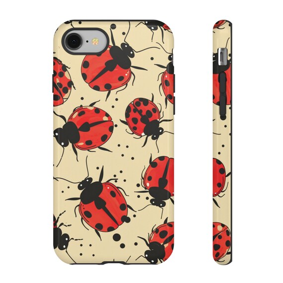 Cute Ladybug Vintage Vibe Phone Case, iPhone 15 Case, Tough Phone