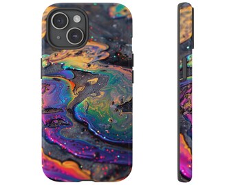 Opalescent Marbled Holographic Print Phone Case for iPhone 15, 14, Pro Max, 13, 12 & Samsung Case S24, S23, S22, S21, Google Pixel
