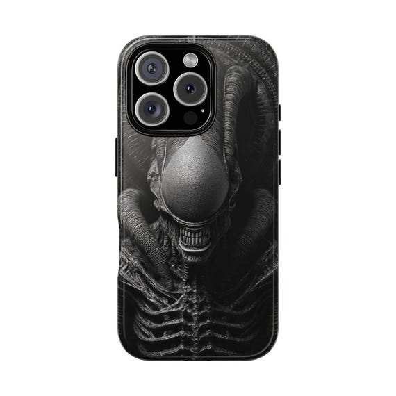 HR Giger iPhone17 ケース Alien Xenomorph HR Giger Inspired Phone Case | Sci-fi Horror
