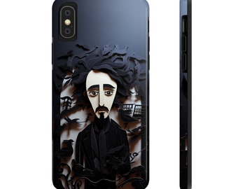 Edgar Allan Poe Gothic Halloween iPhone Case, Nevermore Raven Spooky Gothic Literature Witchy Dark Academia Phone Cover iPhone 16 15 14 13