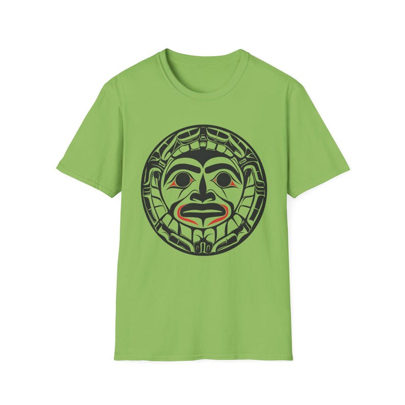 Native American T-shirt Coast Salish Sun T-Shirt Indigenous Northwest Art Tee Bohemian Softstyle Shirt Eco Friendly Tribal Gift for Him Her image 6
