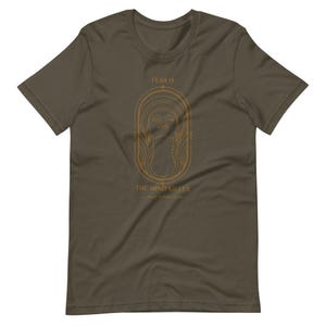 Sci-Fi T-Shirt, Dune Quote, Fear is the mind killer, Occult Gothic Horror Shirts Frank Herbert, Dune Shirt, Science Fiction, Gift Book Lover