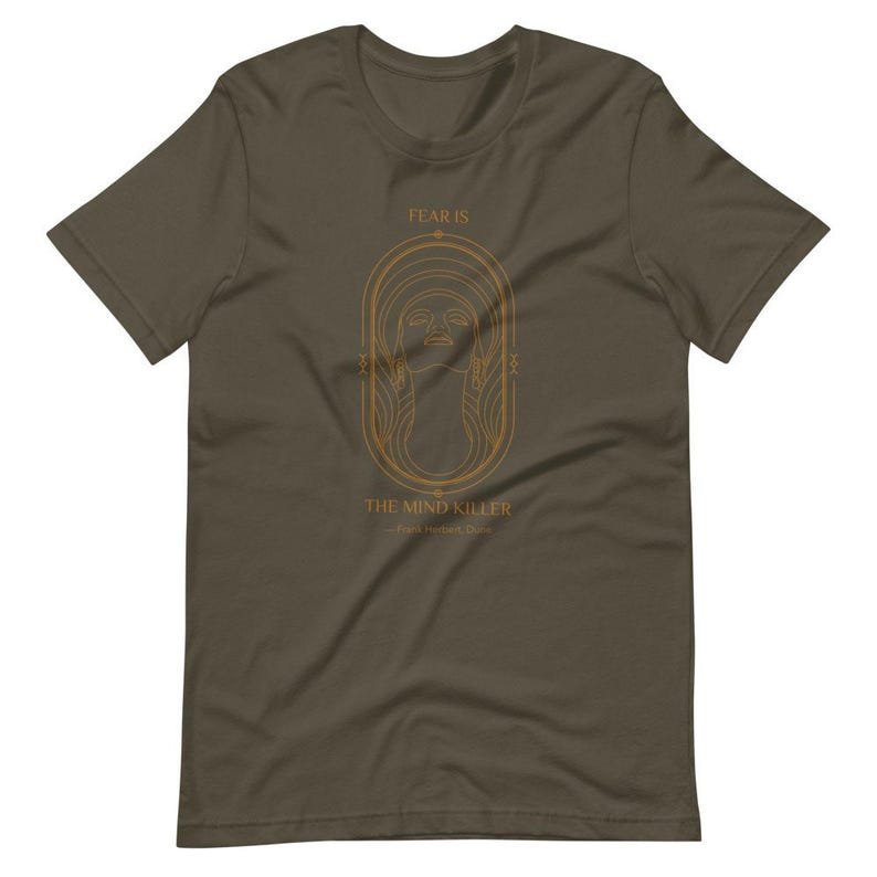 Sci-Fi T-Shirt, Dune Quote, Fear is the mind killer, Occult Gothic Horror Shirts Frank Herbert, Dune Shirt, Science Fiction, Gift Book Lover