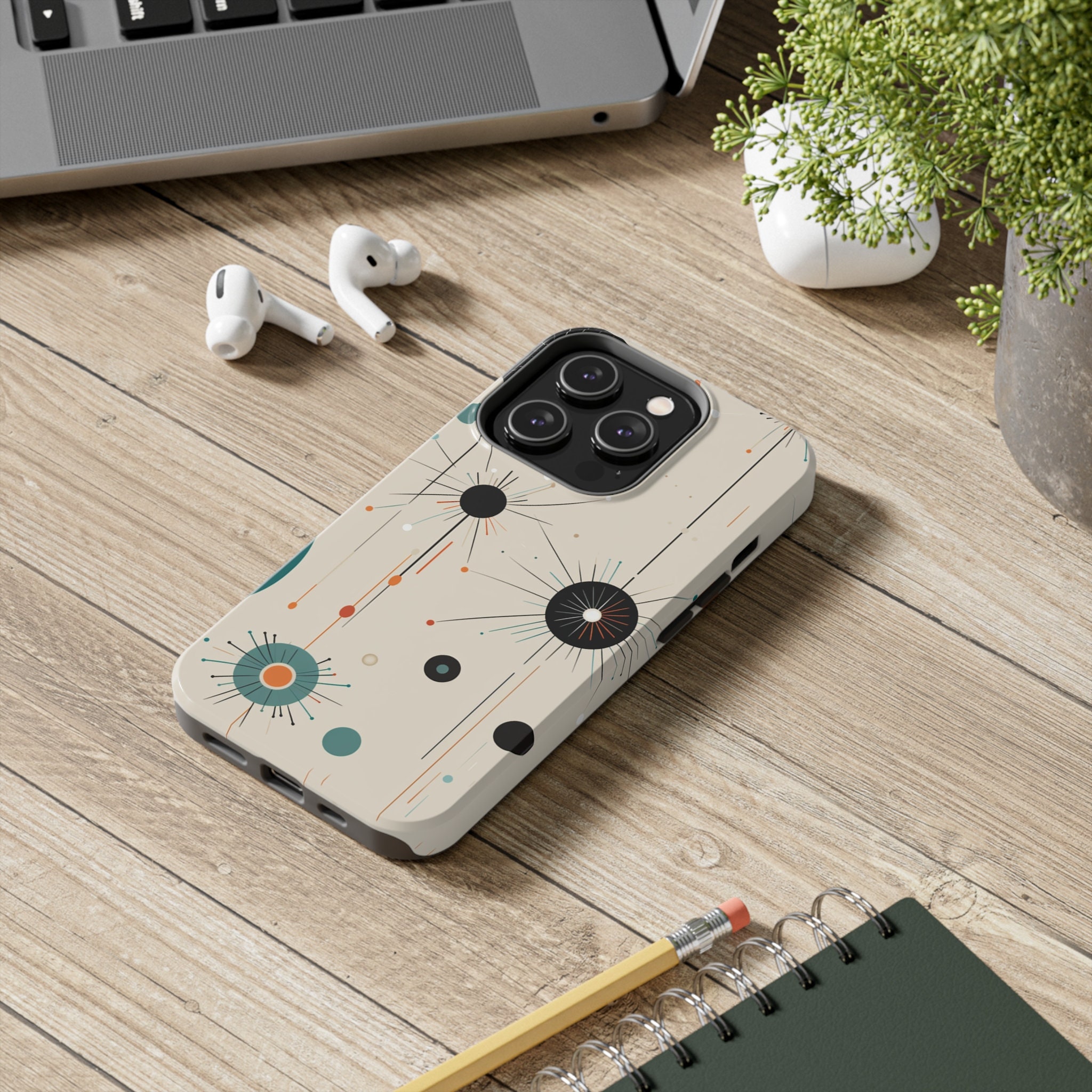 Mid-century Atomic Age Tough iPhone Case | Retro Phone Cover