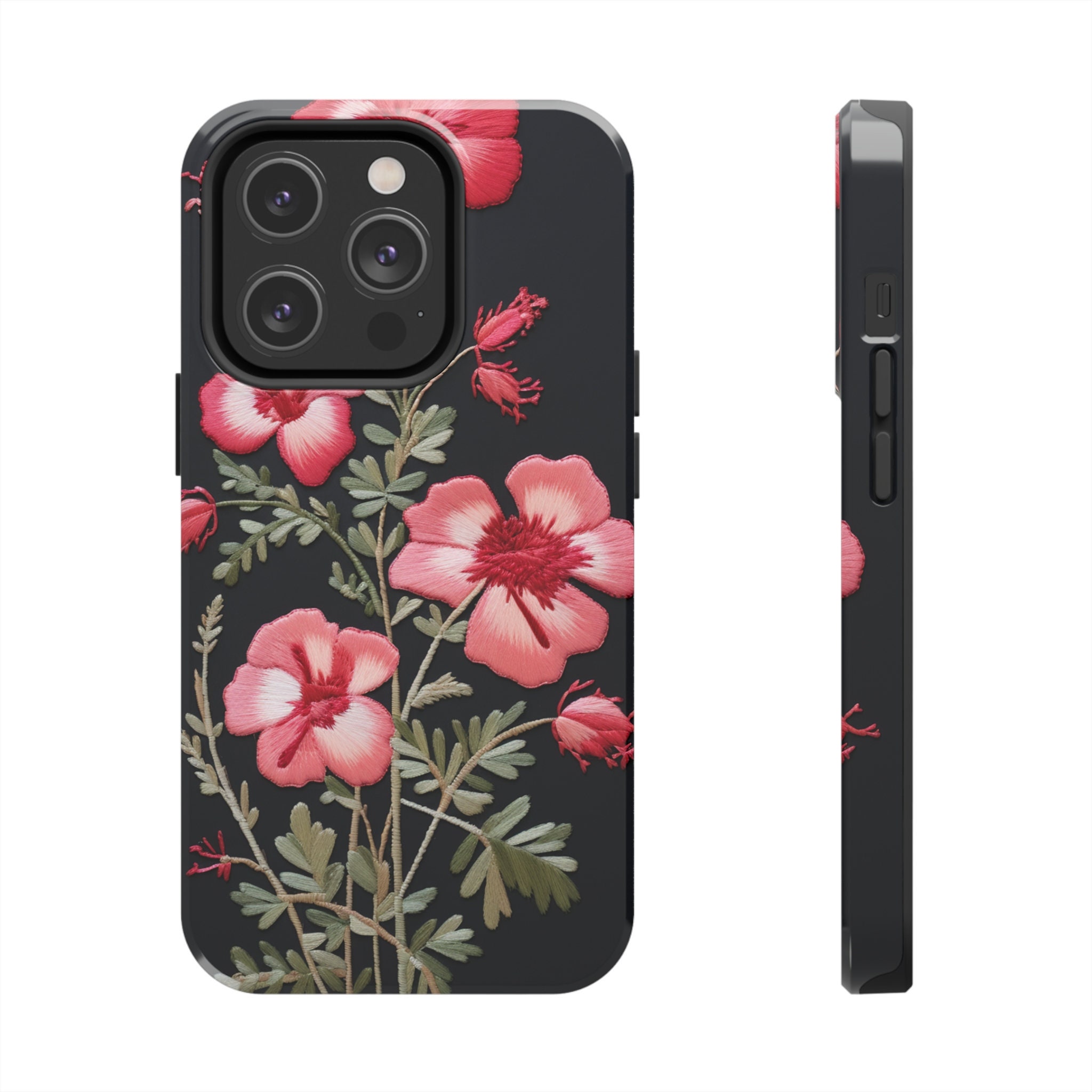 Floral Embroidery, iPhone 14 13 12 11 Pro Max Case iPhone XR