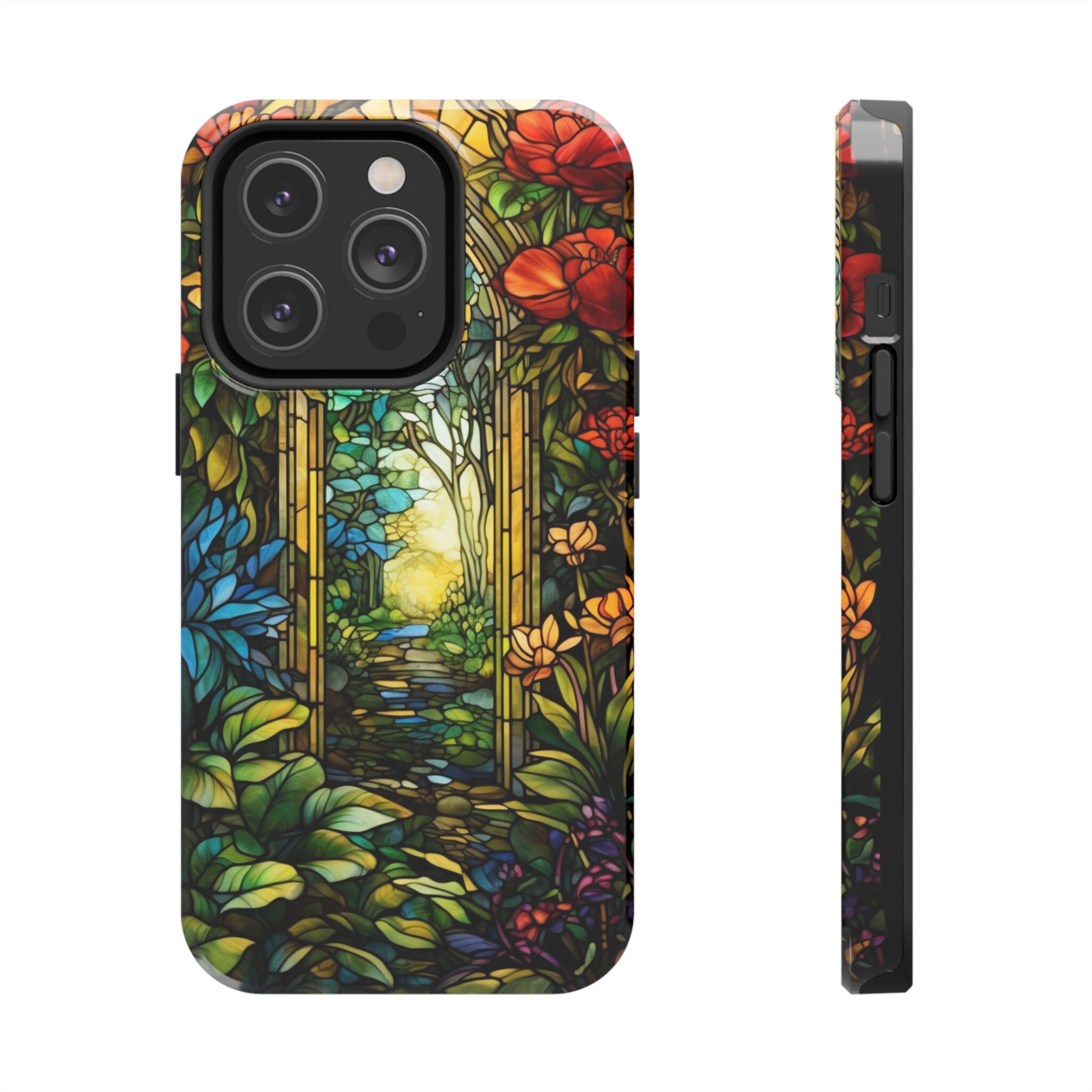 Society6 iPhone5用 Closeup of a Glass Mosaic ケース Stained Glass Phone Case Floral Aesthetic Art Nouveau Retro