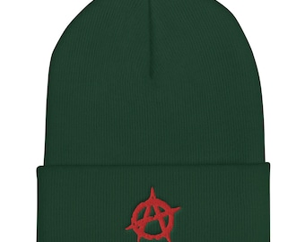 Anarchy Hat con puños Punk Rock Skateboard Estilo Grunge Gorra de Snowboard, Gorro Grueso a Prueba de Viento Gorra de Reloj Gorra de esquí al Aire Libre para Hombres y Mujeres