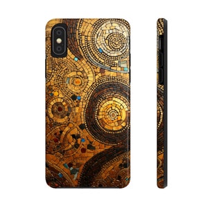 Gold Spiral Tile iPhone 14 13 12 11 Pro Max case iPhone XR XS Max Case iPhone X Case iPhone 7 Plus iPhone 8 Plus case iPhone 6 case