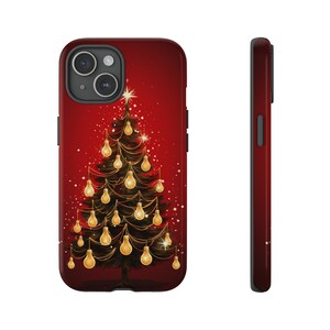 Christmas Phone Case for iPhone 15, 14, 14 Pro Max, 13, 12, Samsung Galaxy S23, S22, S21, Google Pixel 7, Cottagecore Tree Phone Cover
