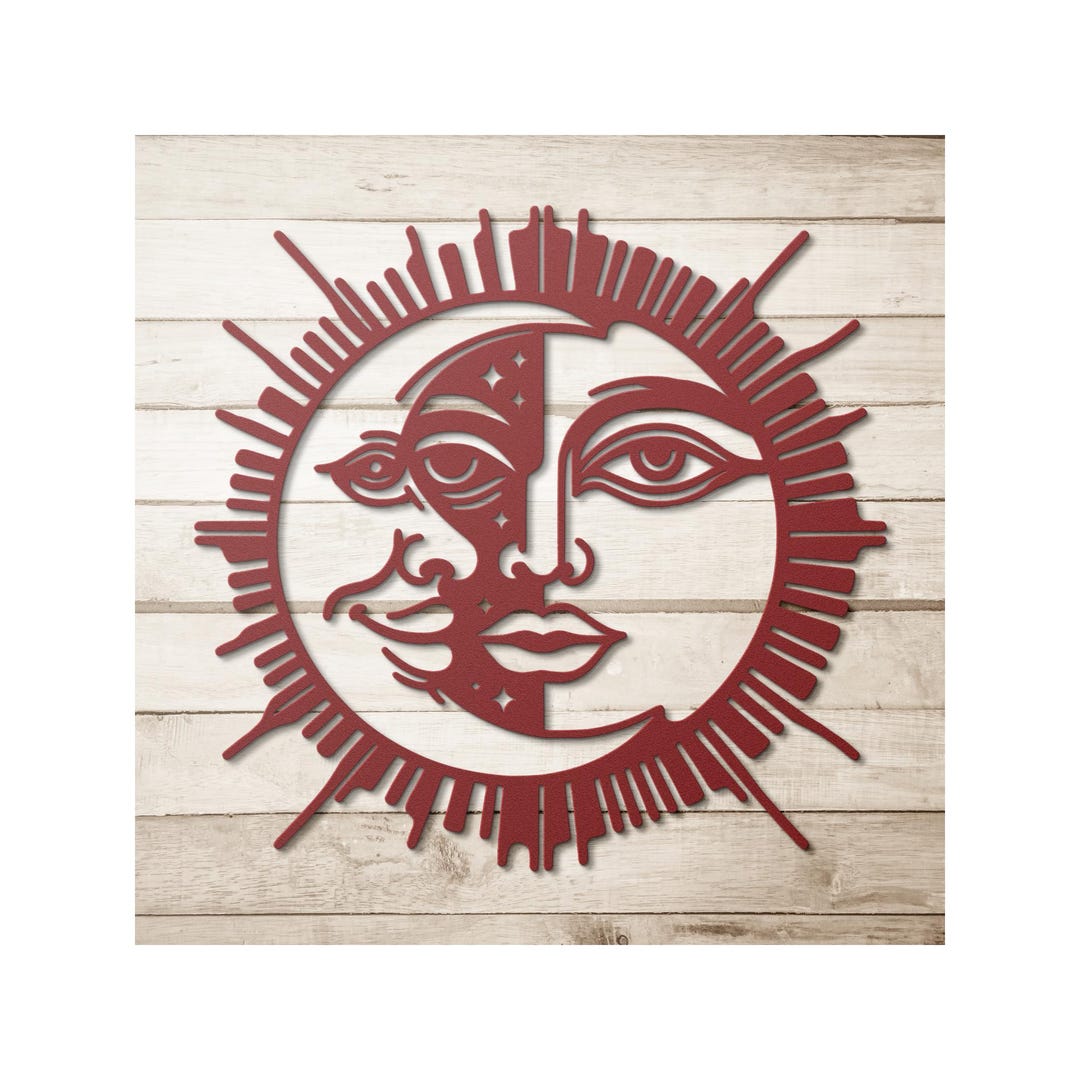 Metal Sun and Moon Wall Art | Custom Celestial Wall Decor | Rustic ...