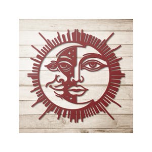 Metal Sun and Moon Wall Art | Custom Celestial Wall Decor | Rustic Metal Wall Hanging for Home & Garden