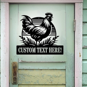 Custom Chicken Farm Metal Sign, Hen House Coop Sign, Farm Coop Sign, Personalized Hen Name Sign, Chicken Coop Wall Art, Eggs Farm House Sign