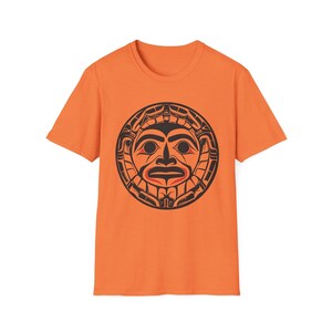 Native American T-shirt Coast Salish Sun T-Shirt Indigenous Northwest Art Tee Bohemian Softstyle Shirt Eco Friendly Tribal Gift for Him Her image 5