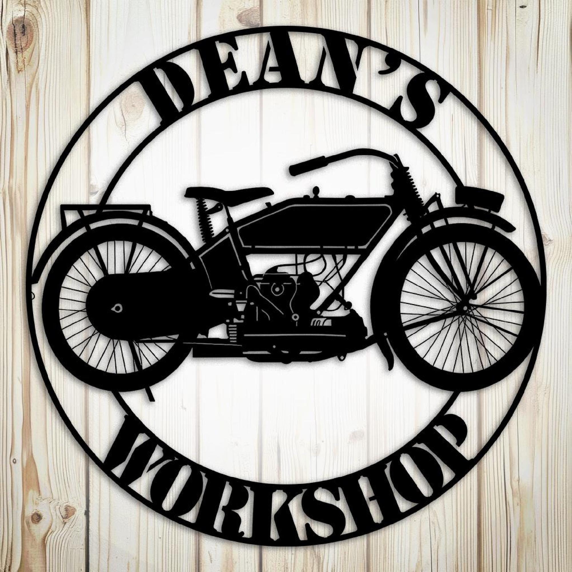 Harley Sign Custom Metal Wall Art - Vintage 1920 Motorcycle Metal