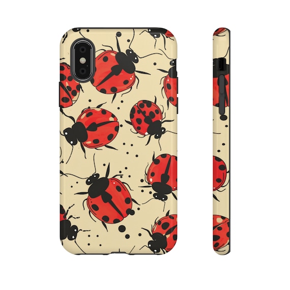 Cute Ladybug Vintage Vibe Phone Case, iPhone 15 Case, Tough Phone