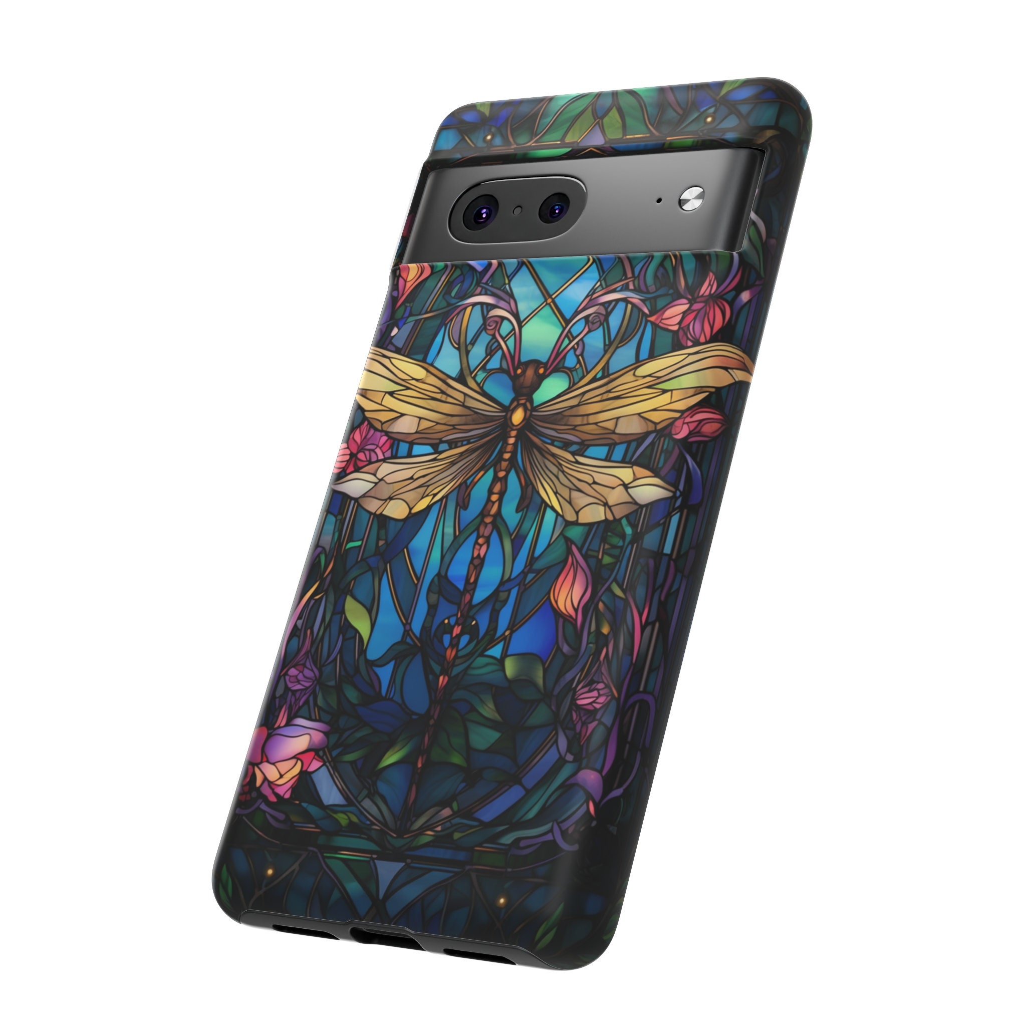 トンボ柄のiPhone・Samsung Galaxy用スマホケース：iPhone 15、14、13