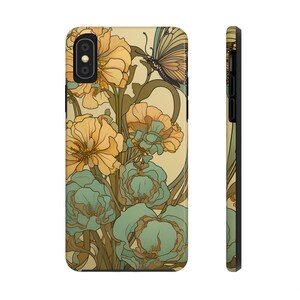 Art Nouveau Floral Phone Case Retro iPhone Case | Vintage Vibe Samsung Phone Tough Case iPhone 14 Plus 13 12 7 8 SE Hippie Boho Style