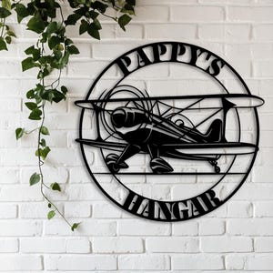 Piper Biplane Custom Hangar Metal Sign – Vintage Aircraft Wall Art for Pilots, Aviation Lovers, Garages, Man Caves, or Flying Club Decor