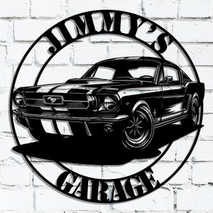 Personalized Metal Car Sign, Car Signs for Garage, Car Name Sign, Muscle Car, Garage Metal Sign, Man Cave Sign, Mechanic Gifts, Work Shop