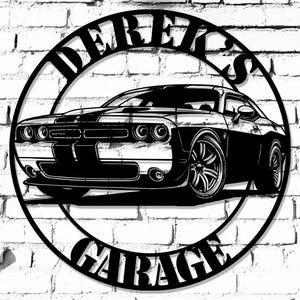 Mopar Challenger Custom Metal Garage Sign | Personalized Wall Art | Muscle Car Decor for Man Cave or Garage | Hot Rod Art | Classic American