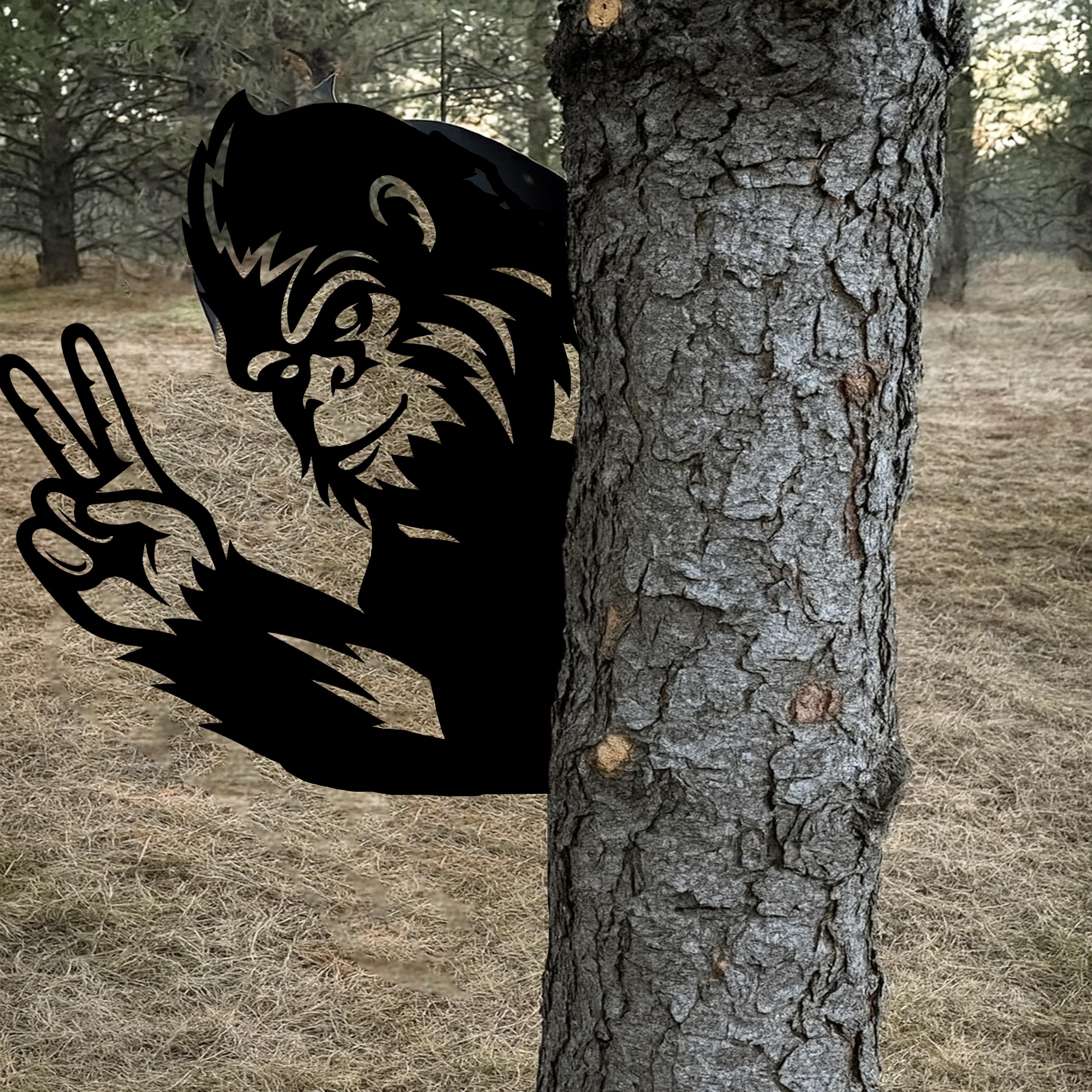 Bigfoot Peeking - Etsy
