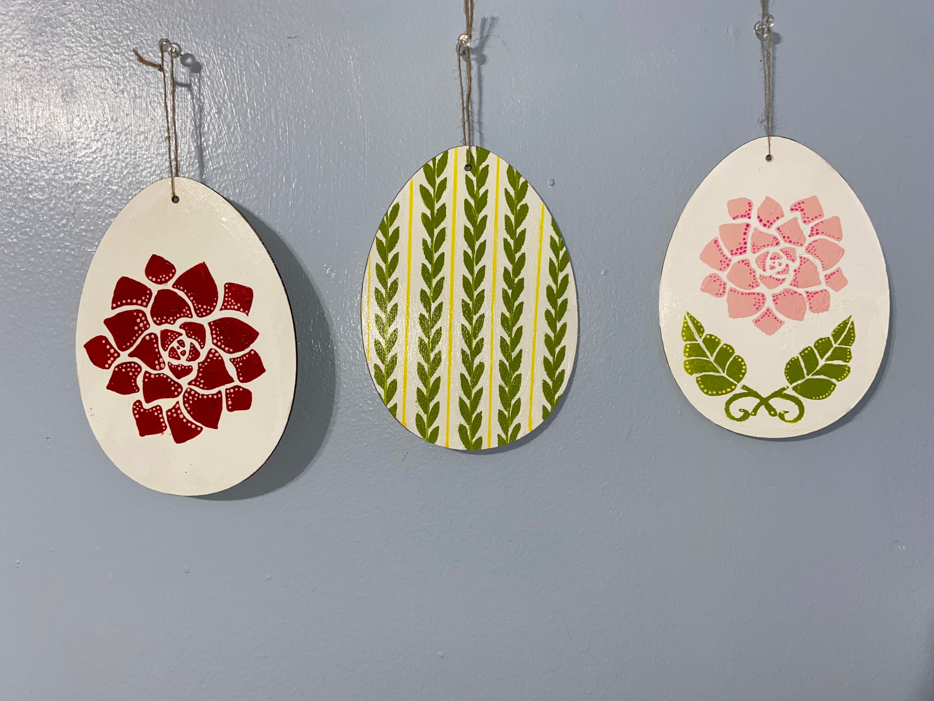 Floral Easter Wall Decor Trio Etsy