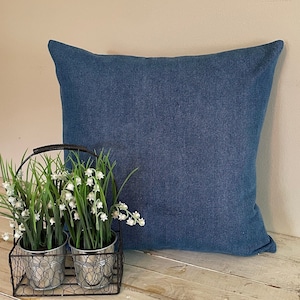 Farmhouse Blue Denim Country Decorative Pillow Cover