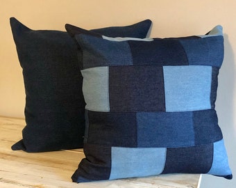 Country Patchwork Denim Decorative Pillow Cover