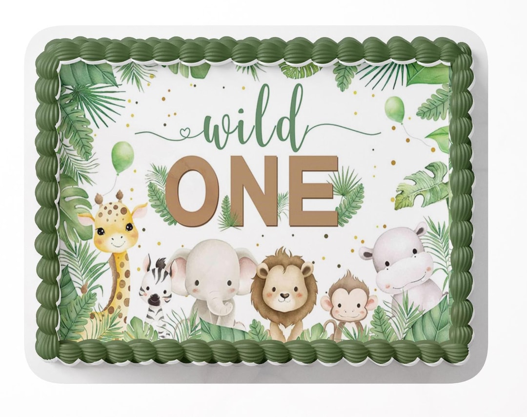 Wild One Birthday Cake Topper | Safari | Baby Shower | Jungle Animals ...