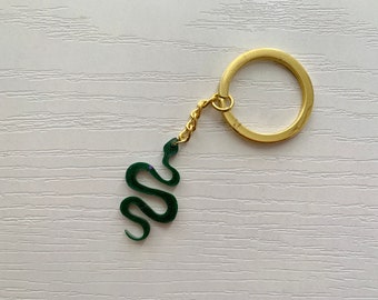 Snake Keychain for Herp Lovers-Wooden Laser Cut Animal Accessories-Snakes Wearing Hats